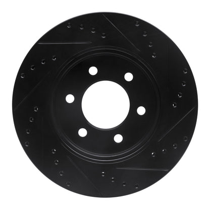 R1 Concepts R1 02-06 Ford Expedition Front Left Drilled & Slotted Black Brake Rotor
