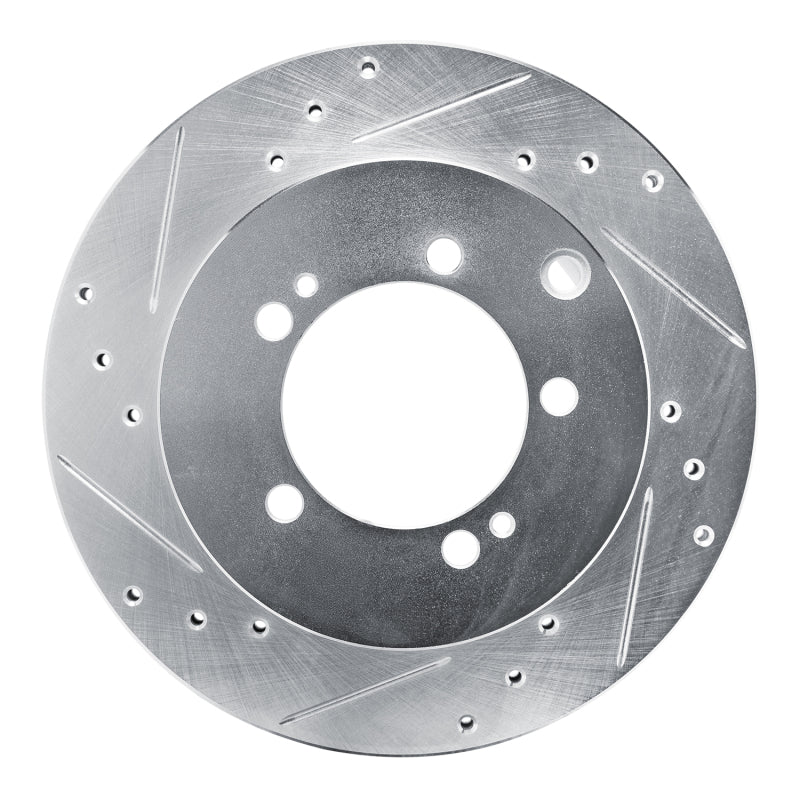 R1 Concepts R1 92-96 Mitsubishi DIAMANTE Rear Left Drilled & Slotted Silver Brake Rotor