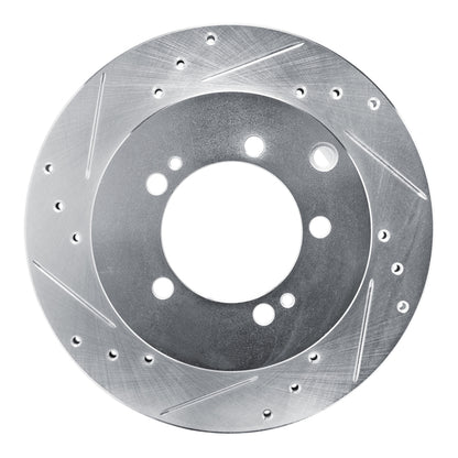 R1 Concepts R1 92-96 Mitsubishi DIAMANTE Rear Left Drilled & Slotted Silver Brake Rotor