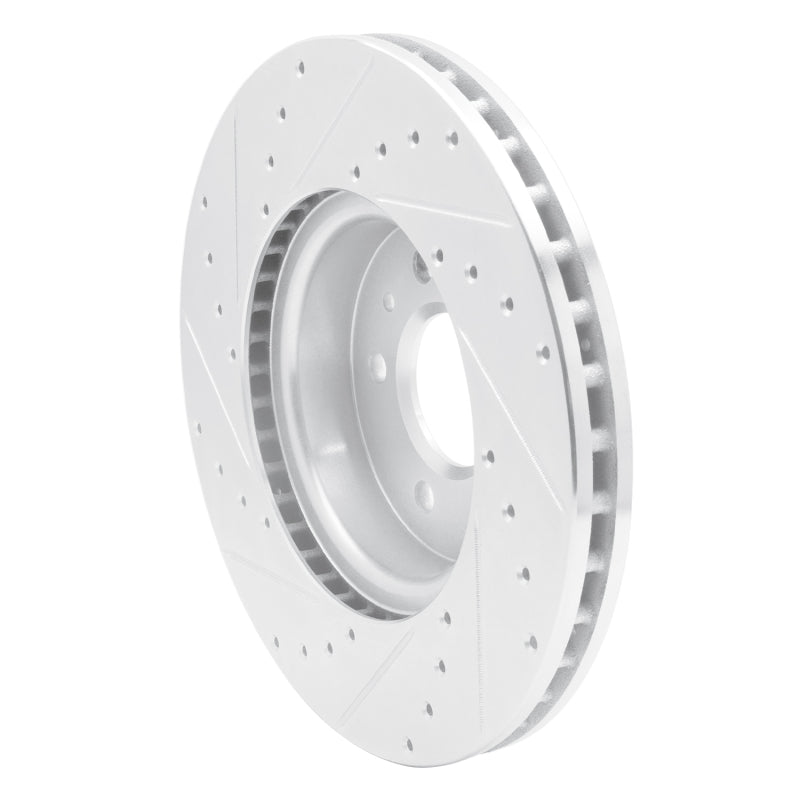 R1 Concepts R1 13-25 Cadillac ATS Front Right Drilled & Slotted Silver Brake Rotor