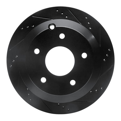R1 Concepts R1 05-06 Pontiac GTO Rear Right Drilled & Slotted Black Brake Rotor