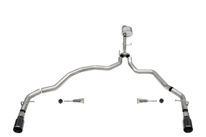 CORSA Performance Corsa 2021-2025 Ford F-150 Regular Cab/6.5in Bed 5.0L V8 Xtreme Cat-Back Dual Rear Exit-Black PVD