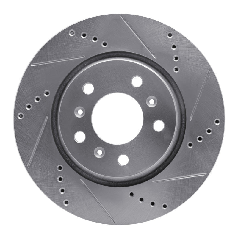 R1 Concepts R1 04-09 Buick Terraza Front Right Drilled & Slotted Silver Brake Rotor