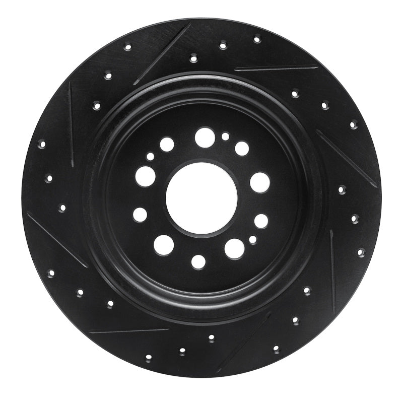 R1 Concepts R1 17-25 Acura RDX Rear Right Drilled & Slotted Black Brake Rotor