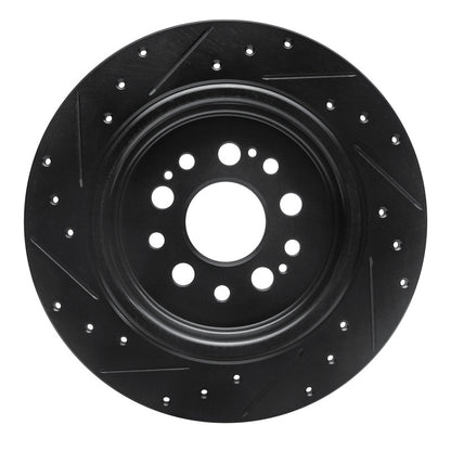 R1 Concepts R1 17-25 Acura RDX Rear Right Drilled & Slotted Black Brake Rotor