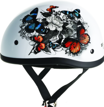 Bikers Choice Skid Lids White Rose Original Helmet - 2XL