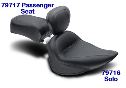 Mustang Motorcycle Mustang 84-06 Harley Standard Rear Tire Standard Touring Passenger Seat - Black