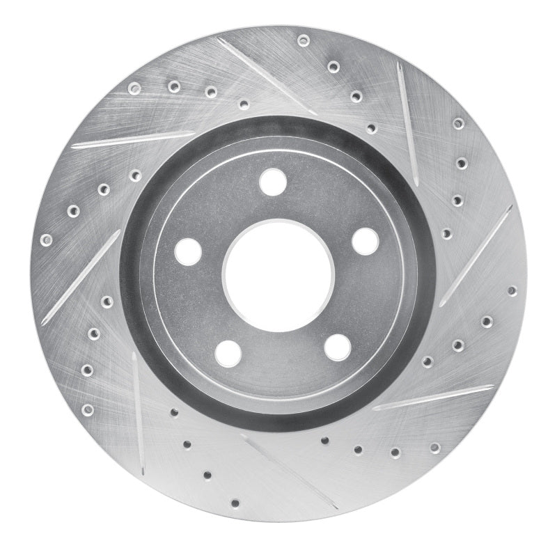 R1 Concepts R1 11-25 Dodge Durango Front Right Drilled & Slotted Silver Brake Rotor