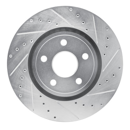 R1 Concepts R1 11-25 Dodge Durango Front Right Drilled & Slotted Silver Brake Rotor