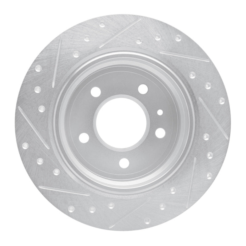 R1 Concepts R1 87-92 BMW 735IL Rear Right Drilled & Slotted Silver Brake Rotor