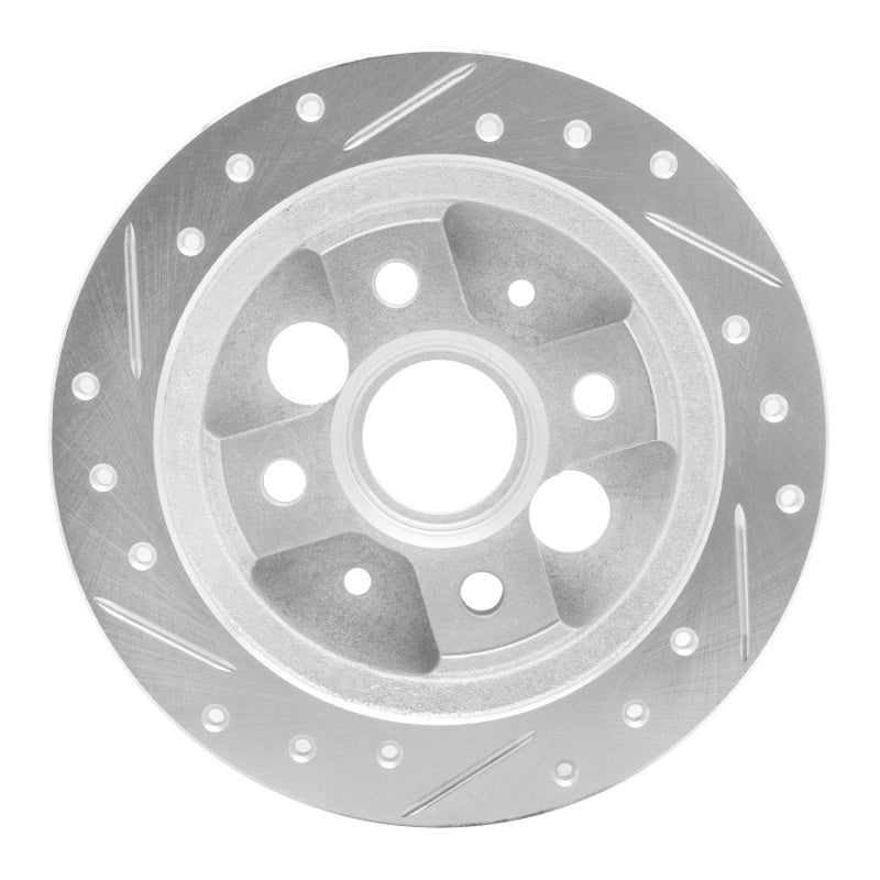 R1 Concepts R1 86-89 Acura Integra Rear Right Drilled & Slotted Silver Brake Rotor