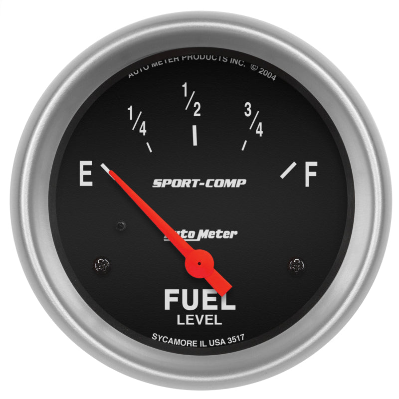 AutoMeter Gauge Fuel Level 2-5/8in. 0 Ohm(e) to 30 Ohm(f) Elec Sport-Comp
