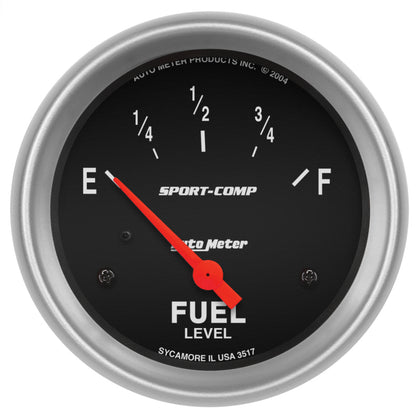 AutoMeter Gauge Fuel Level 2-5/8in. 0 Ohm(e) to 30 Ohm(f) Elec Sport-Comp