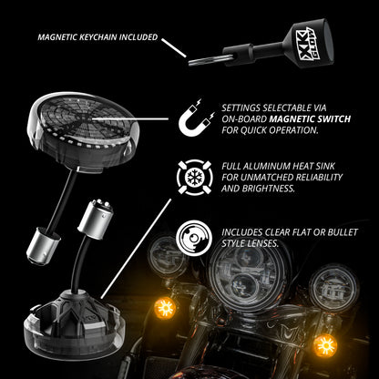 XKGLOW XK Glow Pro Series MotoTurnz - 1156 Flat Style Front