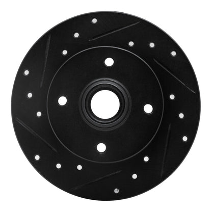 R1 Concepts R1 85-02 Volkswagen Cabrio Rear Left Drilled & Slotted Black Brake Rotor