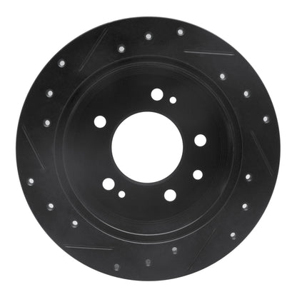 R1 Concepts R1 07-10 Hyundai Elantra Rear Right Drilled & Slotted Black Brake Rotor