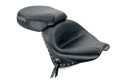 Mustang Motorcycle Mustang 02-09 Honda VTX1300 Retro, S & T Wide Touring 2PC Seat w/Studs - Black