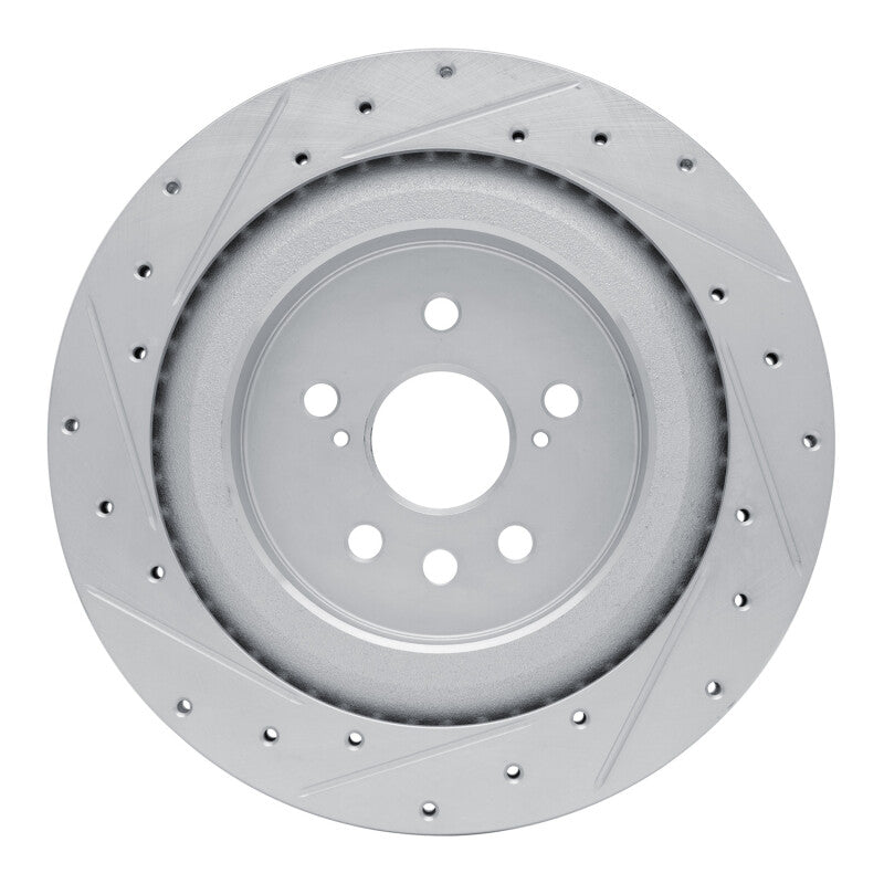 R1 Concepts R1 20-25 Lexus RX500h Rear Right Drilled & Slotted Silver Brake Rotor
