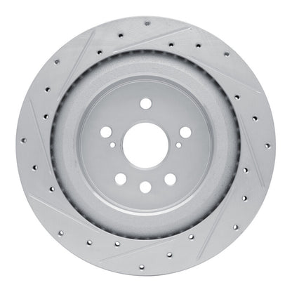 R1 Concepts R1 20-25 Lexus RX500h Rear Right Drilled & Slotted Silver Brake Rotor