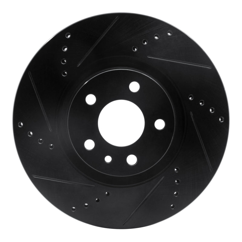 R1 Concepts R1 91-20 Alfa Romeo 164 Front Left Drilled & Slotted Black Brake Rotor