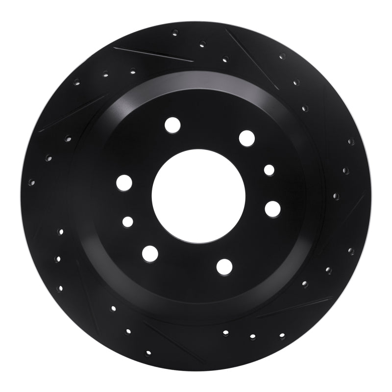 R1 Concepts R1 02-09 Buick Rainier Rear Right Drilled & Slotted Black Brake Rotor