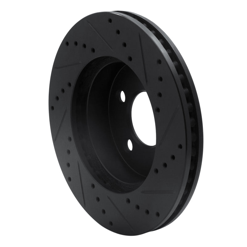 R1 Concepts R1 02-07 Jeep Liberty Front Left Drilled & Slotted Black Brake Rotor