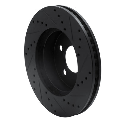 R1 Concepts R1 02-07 Jeep Liberty Front Left Drilled & Slotted Black Brake Rotor