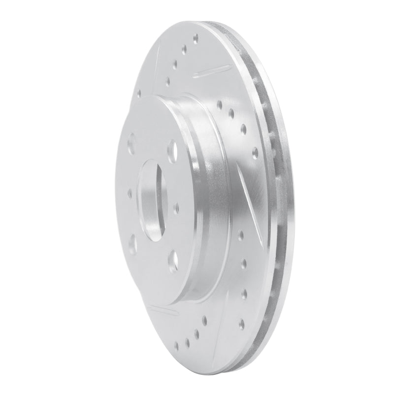 R1 Concepts R1 91-99 Toyota Tercel Front Left Drilled & Slotted Silver Brake Rotor