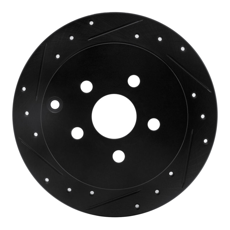 R1 Concepts R1 00-10 Pontiac Vibe Rear Left Drilled & Slotted Black Brake Rotor
