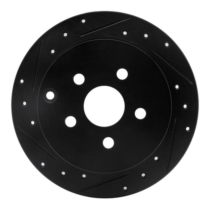 R1 Concepts R1 00-10 Pontiac Vibe Rear Left Drilled & Slotted Black Brake Rotor