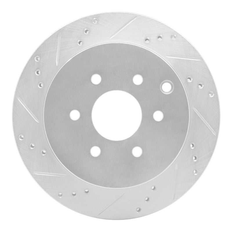 R1 Concepts R1 05-12 Nissan Pathfinder Rear Left Drilled & Slotted Silver Brake Rotor