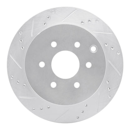 R1 Concepts R1 05-12 Nissan Pathfinder Rear Left Drilled & Slotted Silver Brake Rotor