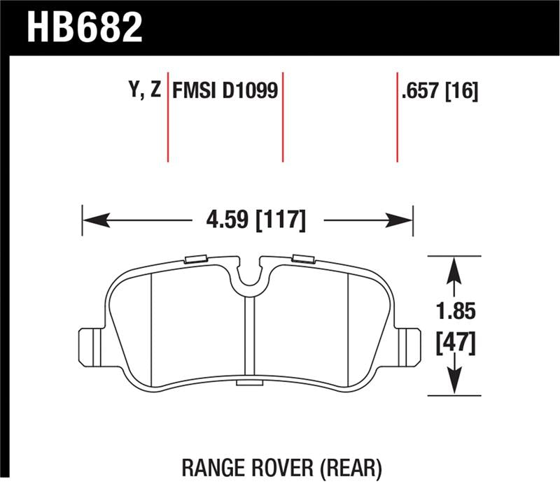 Hawk Performance Hawk 05-09 Range Rover LR3 D1099 LTS Street Rear Brake Pads