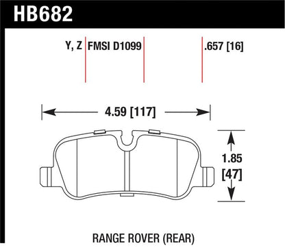Hawk Performance Hawk 05-09 Range Rover LR3 D1099 LTS Street Rear Brake Pads