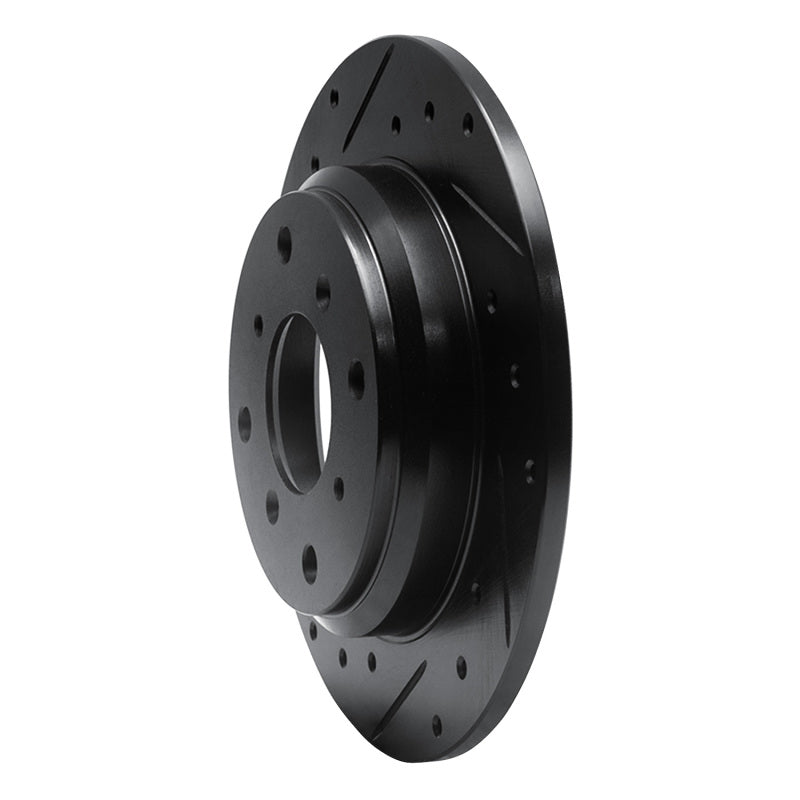 R1 Concepts R1 86-96 Acura Legend Rear Left Drilled & Slotted Black Brake Rotor