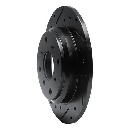 R1 Concepts R1 86-96 Acura Legend Rear Left Drilled & Slotted Black Brake Rotor