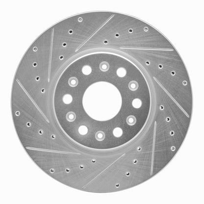 R1 Concepts R1 2017-2025 Buick Enclave Front Left Drilled & Slotted Silver Brake Rotor