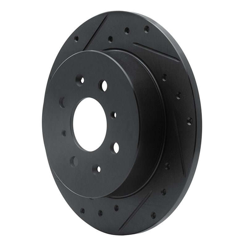 R1 Concepts R1 01-05 Acura EL Rear Left Drilled & Slotted Black Brake Rotor