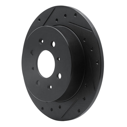 R1 Concepts R1 01-05 Acura EL Rear Left Drilled & Slotted Black Brake Rotor