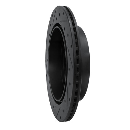 R1 Concepts R1 07-12 Ford Edge Rear Right Drilled & Slotted Black Brake Rotor