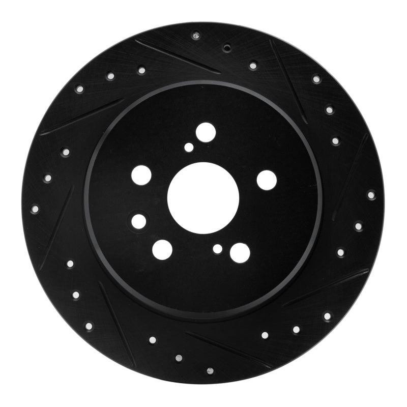 R1 Concepts R1 90-93 Toyota Celica Rear Right Drilled & Slotted Black Brake Rotor