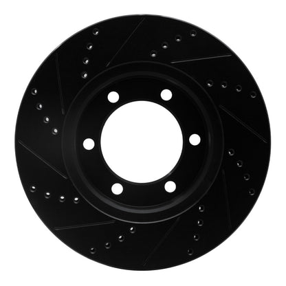 R1 Concepts R1 00-07 Toyota SEQUOIA Front Right Drilled & Slotted Black Brake Rotor