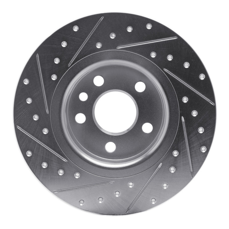 R1 Concepts R1 15-20 Jaguar E-Pace Rear Right Drilled & Slotted Silver Brake Rotor