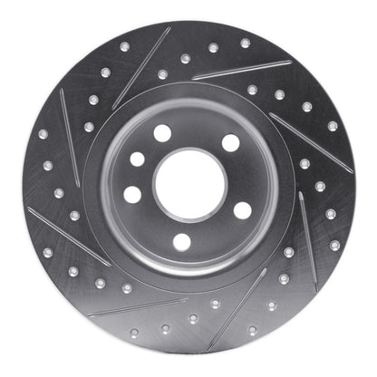 R1 Concepts R1 15-20 Jaguar E-Pace Rear Right Drilled & Slotted Silver Brake Rotor
