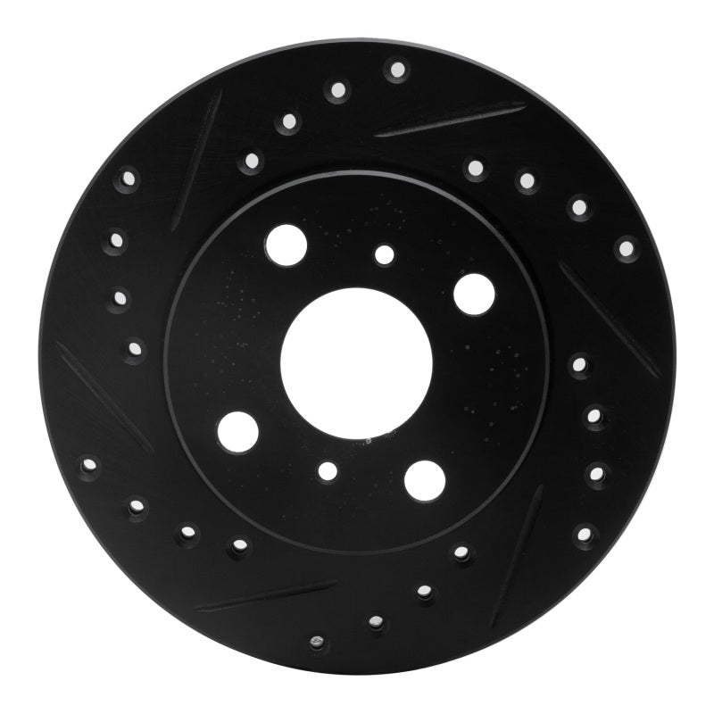 R1 Concepts R1 91-99 Toyota Paseo Front Left Drilled & Slotted Black Brake Rotor