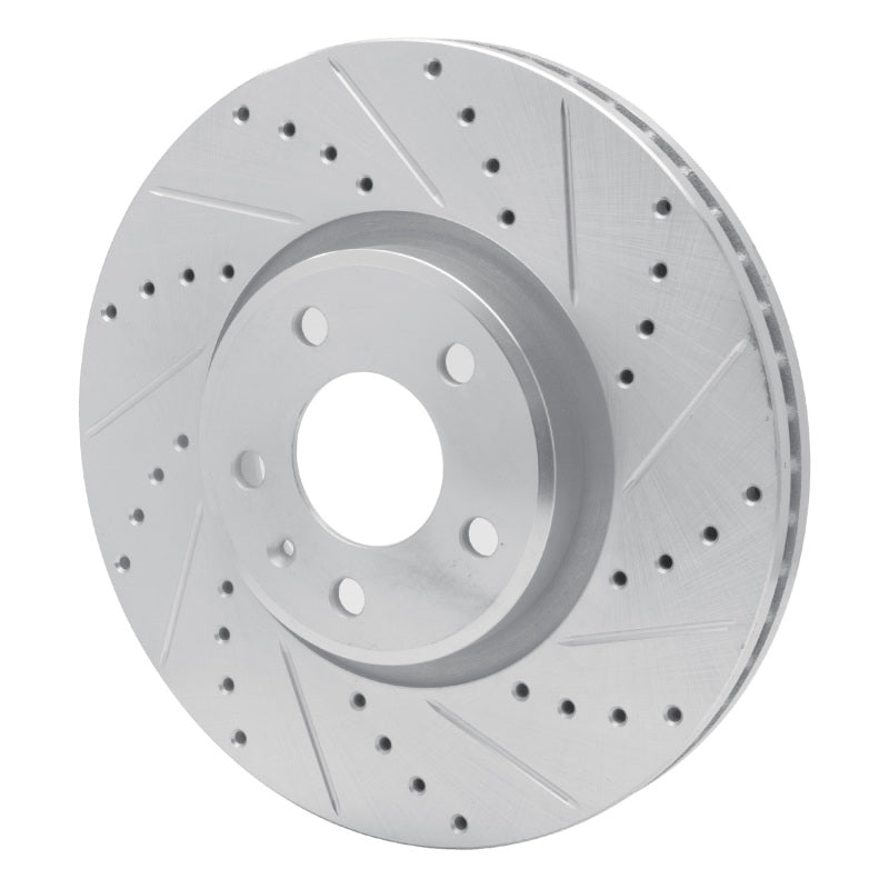 R1 Concepts R1 11-17 Audi A5 Front Right Drilled & Slotted Silver Brake Rotor