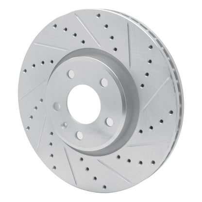 R1 Concepts R1 11-17 Audi A5 Front Right Drilled & Slotted Silver Brake Rotor