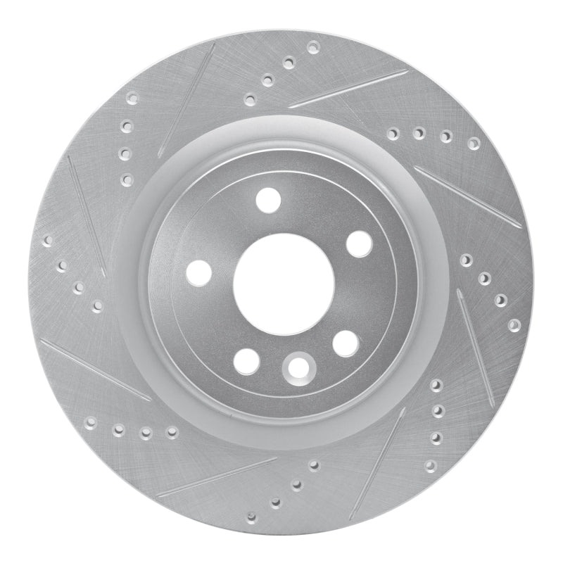 R1 Concepts R1 17-20 Jaguar F-Pace Rear Left Drilled & Slotted Silver Brake Rotor