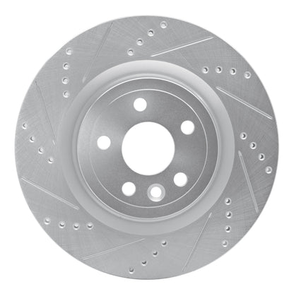 R1 Concepts R1 17-20 Jaguar F-Pace Rear Left Drilled & Slotted Silver Brake Rotor
