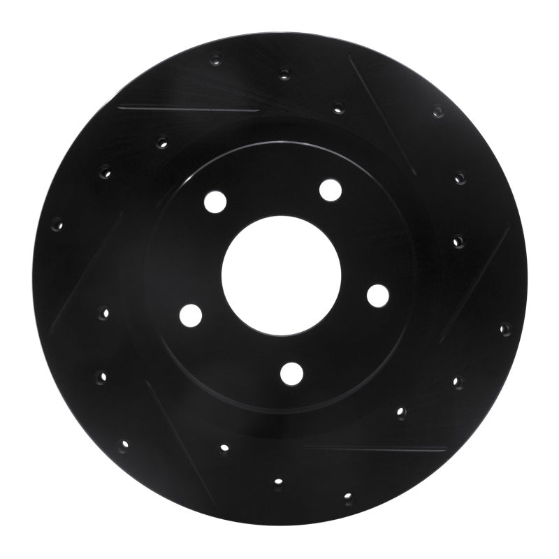 R1 Concepts R1 07-25 Chrysler 200 Front Right Drilled & Slotted Black Brake Rotor